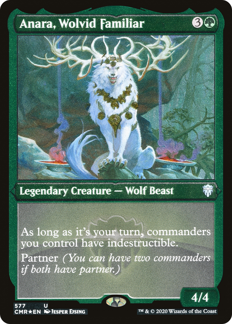 Image of Anara, Wolvid Familiar (Foil Etched) (CMR-577) - Commander Legends Foil