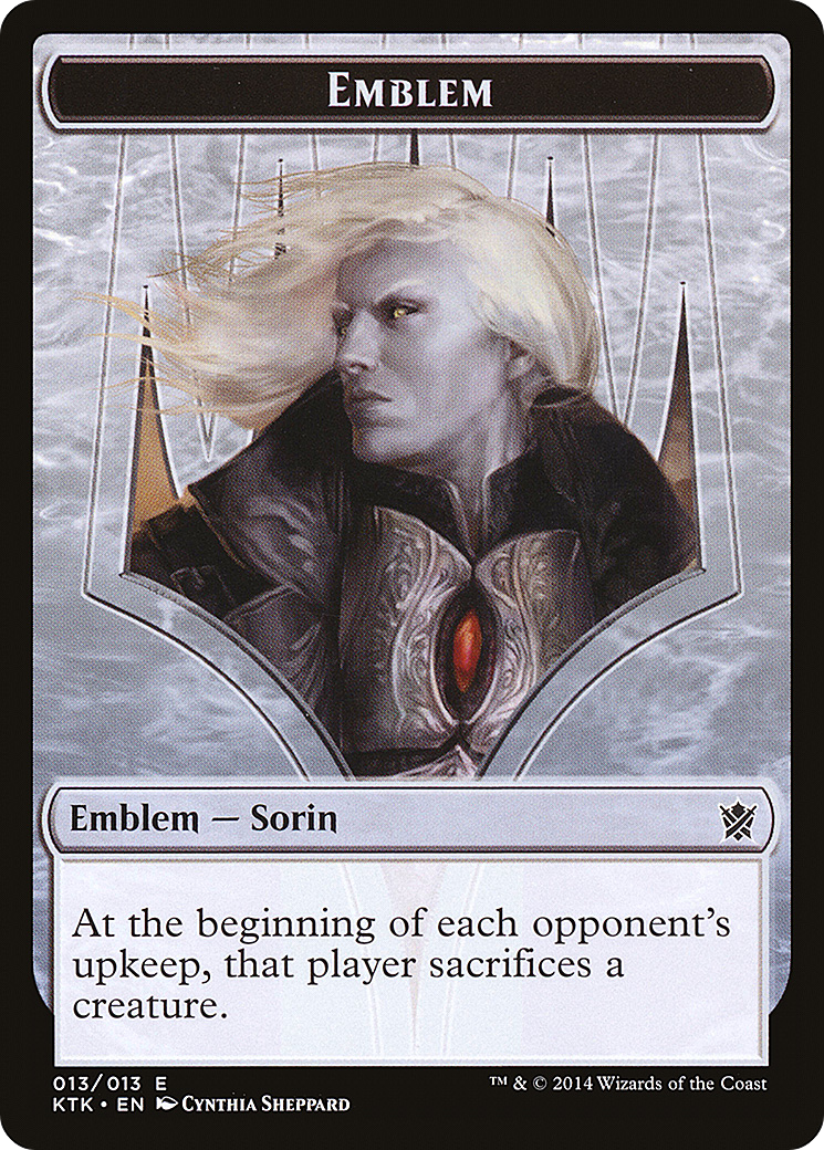 Image of Emblem - Sorin, Solemn Visitor (KTK-013) - Khans of Tarkir Tokens