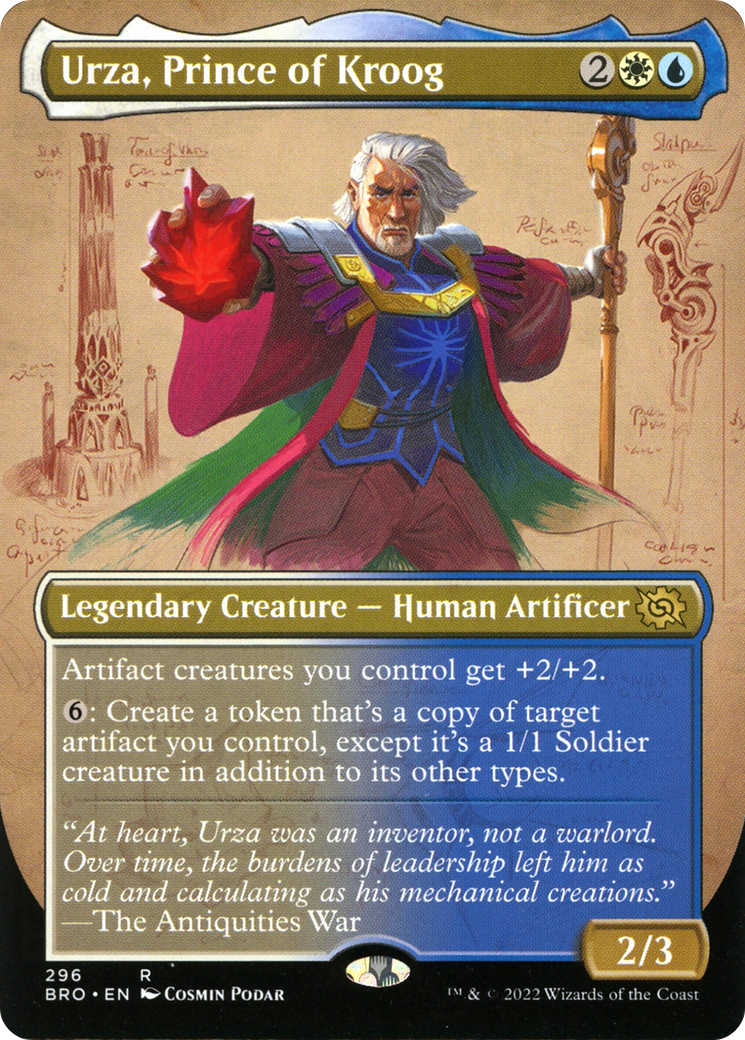 Image of Urza, Prince of Kroog (Borderless) (BRO-296) - The Brothers' War (Borderless) Foil