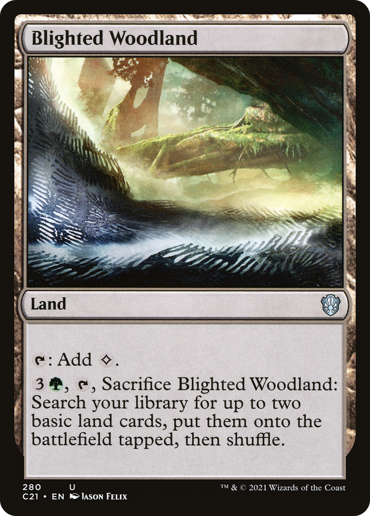 Image of Blighted Woodland (C21-280) - Commander 2021