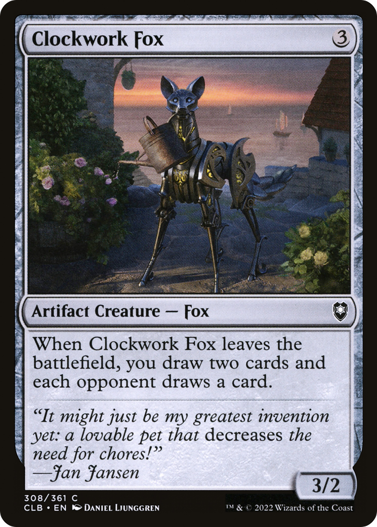 Image of Clockwork Fox (CLB-308) - Commander Legends: Battle for Baldur's Gate Foil