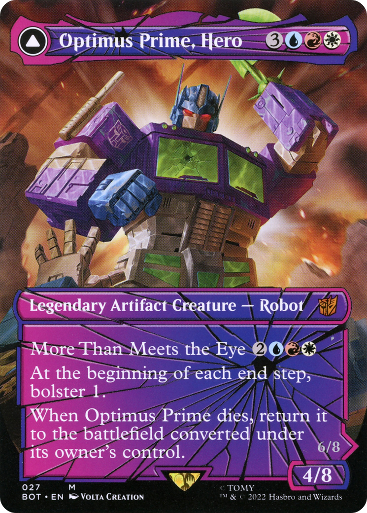 Image of Optimus Prime, Hero (Shattered Glass) (BOT-027) - Transformers: (shatteredglass, convertdfc) (Borderless)