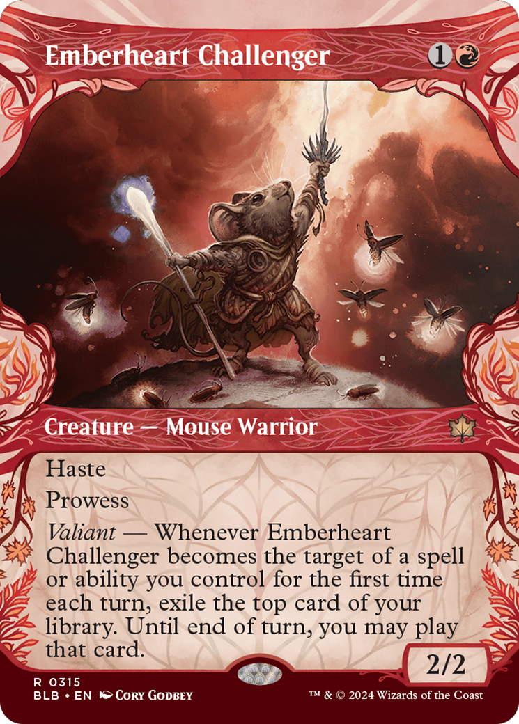 Image of Emberheart Challenger (Showcase) (BLB-315) - Bloomburrow: (Showcase) (Borderless)
