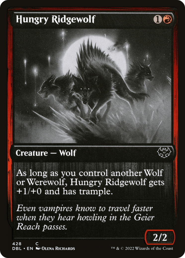 Image of Hungry Ridgewolf (DBL-428) - Innistrad: Double Feature Foil