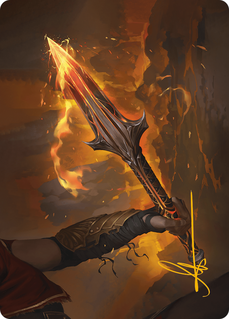 Image of The Spear of Leonidas Art Card (Gold-Stamped Signature) (ASACR-004) - Assassin's Creed Art Series (Borderless)