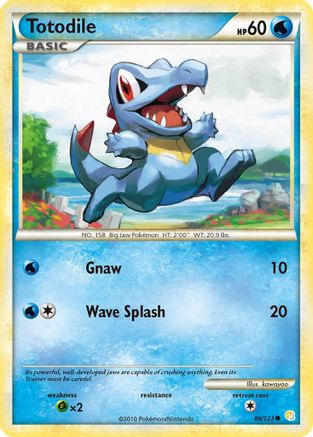 Image of Totodile 086/123  - Reverse Holofoil HeartGold SoulSilver - Common