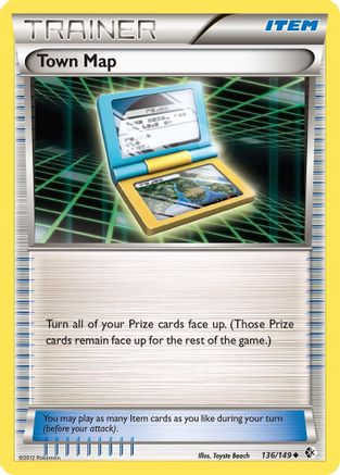 Image of Town Map 136/149  - Reverse Holofoil Boundaries Crossed - Uncommon