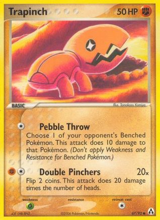 Image of Trapinch 067/92  - Reverse Holofoil Legend Maker - Common