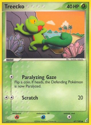 Image of Treecko 067/100  - Reverse Holofoil Crystal Guardians - Common