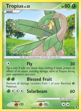 Image of Tropius 052  - Reverse Holofoil Rising Rivals - Uncommon