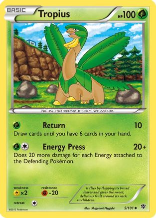 Image of Tropius 005/101  - Reverse Holofoil Plasma Blast - Uncommon