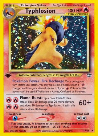 Image of Typhlosion (17) 017/111  - 1st Edition Holofoil Neo Genesis - Holo Rare
