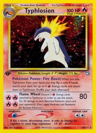 Image of Typhlosion (18) 018/111  - Unlimited Holofoil Neo Genesis - Holo Rare