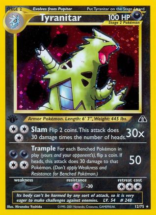 Image of Tyranitar (12) 012/75  - 1st Edition Holofoil Neo Discovery - Holo Rare