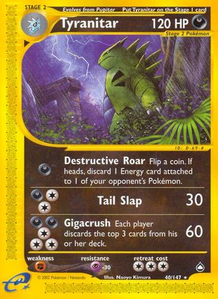Image of Tyranitar 040  - Reverse Holofoil Aquapolis - Rare