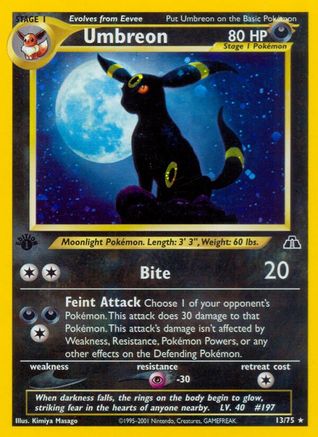 Image of Umbreon (13) 013/75  - 1st Edition Holofoil Neo Discovery - Holo Rare