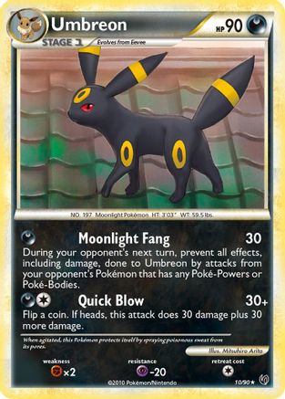 Image of Umbreon 010/90  - Reverse Holofoil Undaunted - Holo Rare