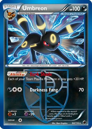 Image of Umbreon (Team Plasma) 064/116  - Reverse Holofoil Plasma Freeze - Holo Rare