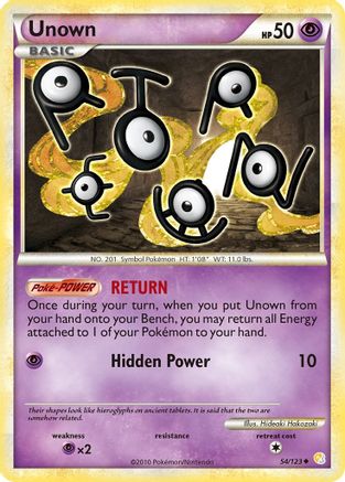 Image of Unown (54)  - Reverse Holofoil HeartGold SoulSilver - Uncommon