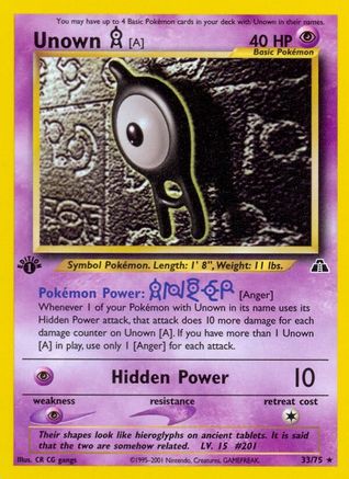 Image of Unown [A] (33) 033  - Unlimited Neo Discovery - Rare