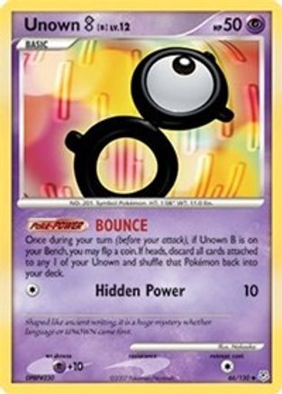 Image of Unown [B] 066/130  - Reverse Holofoil Diamond and Pearl - Uncommon