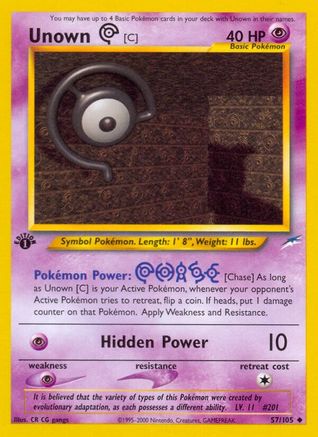 Image of Unown [C] 057/105  - Unlimited Neo Destiny - Uncommon