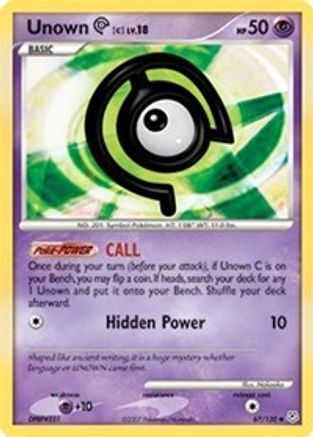Image of Unown [C] 067  - Reverse Holofoil Diamond and Pearl - Uncommon