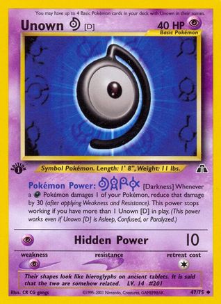 Image of Unown [D] 047/75  - Unlimited Neo Discovery - Uncommon
