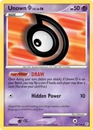 Image of Unown [D] 068/130  Diamond and Pearl - Uncommon