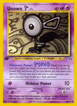 Image of Unown [F] 048/75  - 1st Edition Neo Discovery - Uncommon