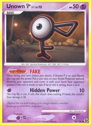 Image of Unown [F]  - Reverse Holofoil Great Encounters - Uncommon