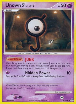 Image of Unown (J) 076  - Reverse Holofoil Legends Awakened - Uncommon