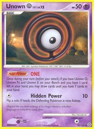 Image of Unown [O] 070  - Reverse Holofoil Secret Wonders - Uncommon