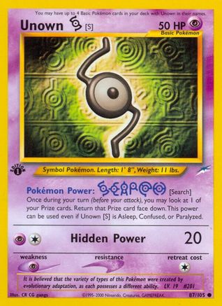 Image of Unown [S] 087/105  - 1st Edition Neo Destiny - Common