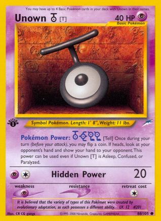 Image of Unown [T] 088/105  - Unlimited Neo Destiny - Common