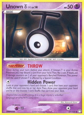 Image of Unown [T] 067/123  Mysterious Treasures - Uncommon