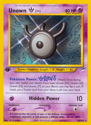 Image of Unown [W] 029  - Unlimited Neo Destiny - Rare