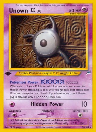 Image of Unown [X] 030  - Unlimited Neo Destiny - Rare