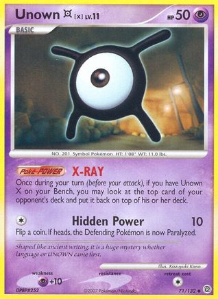Image of Unown [X] 071  Secret Wonders - Uncommon