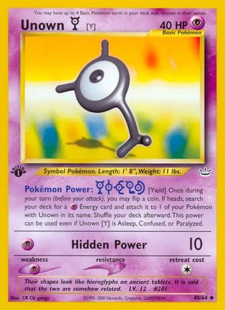 Image of Unown [Y] 040  - 1st Edition Neo Revelation - Uncommon