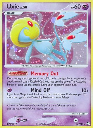 Image of Uxie 018/123  - Holofoil Mysterious Treasures - Holo Rare