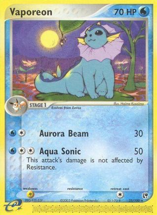 Image of Vaporeon 025/100  - Reverse Holofoil Sandstorm - Rare