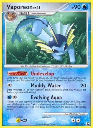 Image of Vaporeon 034  Rising Rivals - Rare