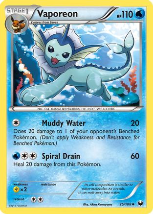 Image of Vaporeon 025/108  Dark Explorers - Uncommon