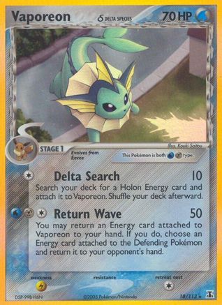 Image of Vaporeon (Delta Species) 018  - Reverse Holofoil Delta Species - Holo Rare