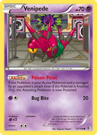 Image of Venipede  - Reverse Holofoil Boundaries Crossed - Common