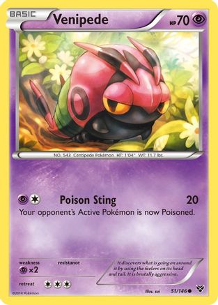 Image of Venipede 051  XY Base Set - Common
