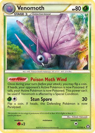 Image of Venomoth 011  - Holofoil Triumphant - Holo Rare