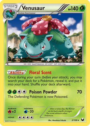 Image of Venusaur 003/108  - Reverse Holofoil Dark Explorers - Holo Rare