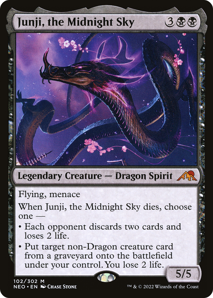Image of Junji, the Midnight Sky (NEO-102) - Kamigawa: Neon Dynasty Foil